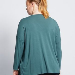 Haut de pyjama détail dentelle vert Kiabi