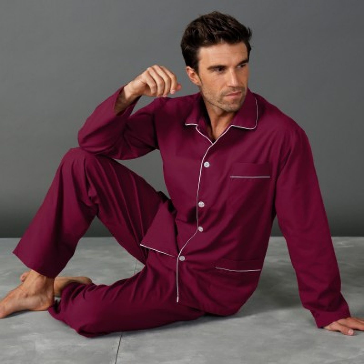 Pyjama uni popeline polyester/coton Petit prix Pas cher Pour homme Blancheporte UnPyjama