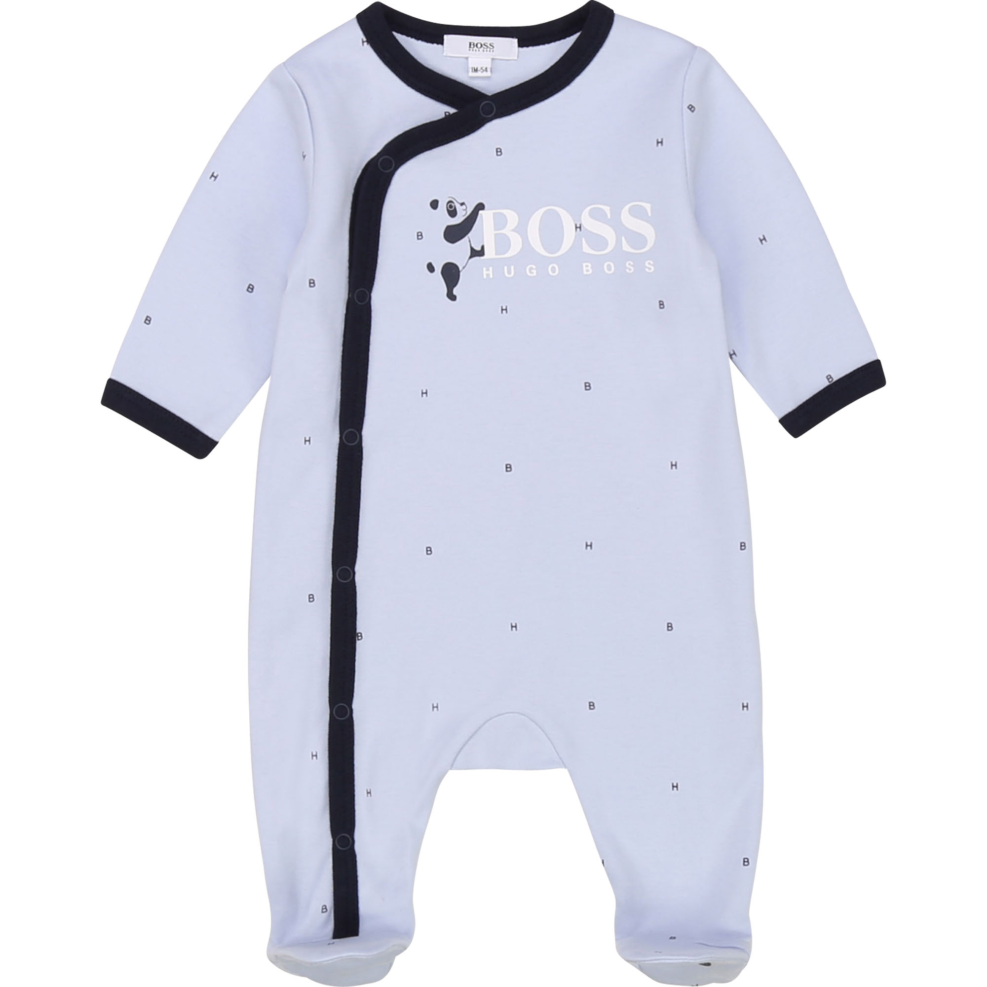 Pyjama en interlock coton BOSS BEBE COUCHE GARCON Bleu - UnPyjama