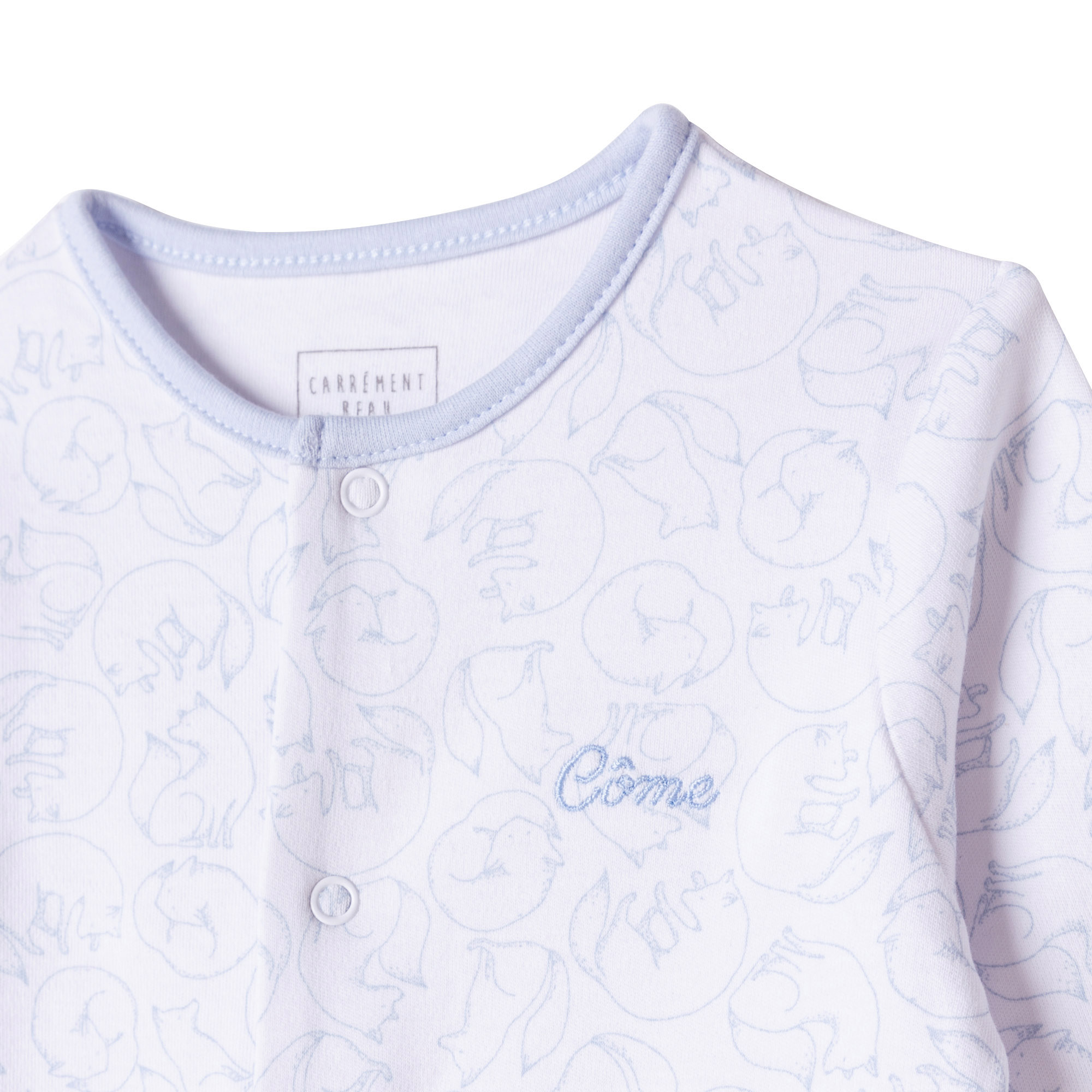 Pyjama imprimé en coton bio CARREMENT BEAU BEBE COUCHE GARCON Blanc