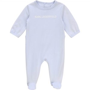 Pyjama intégral avec logo KARL LAGERFELD KIDS BEBE COUCHE UNISEXE Bleu