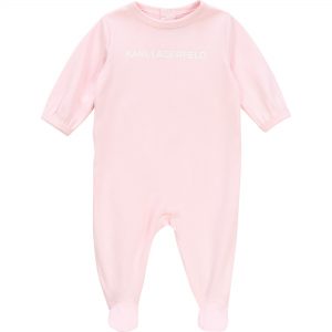 Pyjama intégral avec logo KARL LAGERFELD KIDS BEBE COUCHE UNISEXE Rose