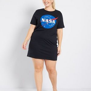 Chemise de nuit 'NASA' noir Kiabi