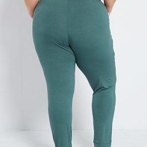 Pantalon de nuit fluide vert Kiabi