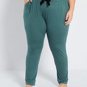 Pantalon de nuit fluide vert Kiabi