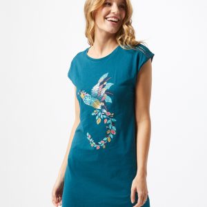 ETAM Chemise de nuit 'BEN'  bleu foncé / turquoise / blanc / jaune / roseAbout You FR