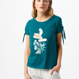 ETAM Chemise de nuit 'LAURELA'  pétrole / turquoise / blanc / rose / orAbout You FR