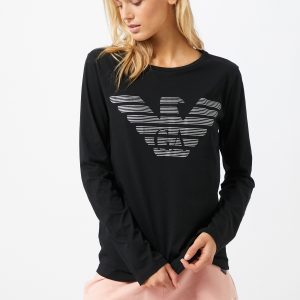 Emporio Armani Chemise de nuit 'VISIBILITY'  noir / blancAbout You FR