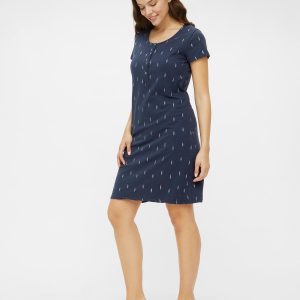 MAMALICIOUS Chemise de nuit ‘Bea Lia’  bleu marine / blanc