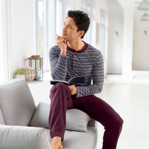 Pyjama rayé col tunisien – Pas cher – Pour homme | Blancheporte