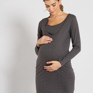 Chemise de nuit d'allaitement 'éco-conçu' gris Kiabi