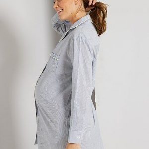 Chemise de nuit rayée maternité bleu Kiabi