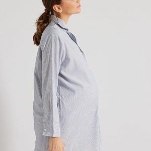 Chemise de nuit rayée maternité bleu Kiabi