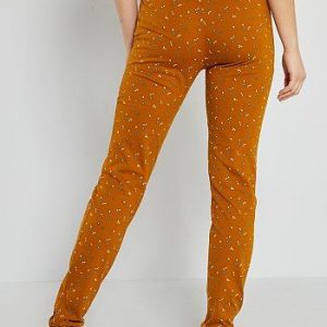 Pantalon jersey imprimé jaune Kiabi