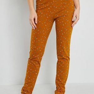 Pantalon jersey imprimé jaune Kiabi