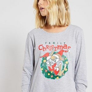 Pyjama 'Bugs Bunny' gris/rouge Looney Tunes