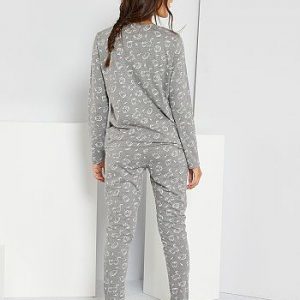 Pyjama éco-conçu gris chiné Kiabi