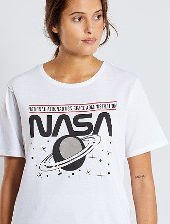 Pyjama long 'NASA' blanc/gris NASA