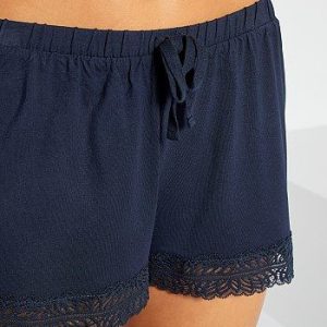 Short de nuit en viscose bleu marine Kiabi