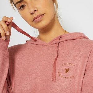 Sweat doux à capuche rose Kiabi