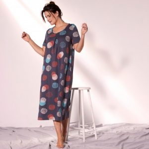 Chemise de nuit longue imprimée graphique – Longue – Pour femme  | Isabella