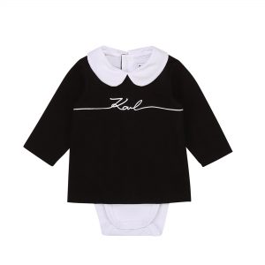 BODY-T-SHIRT KARL LAGERFELD KIDS BEBE COUCHE FILLE Noir