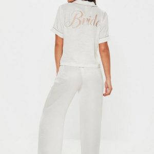 Blanc Ensemble pyjama "bride" en sat