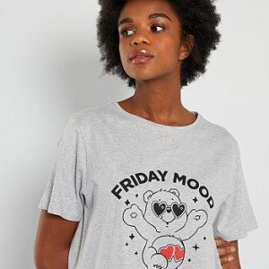 Chemise de nuit 'Bisounours' gris Kiabi