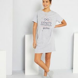 Chemise de nuit 'Harry Potter' gris chiné Harry Potter