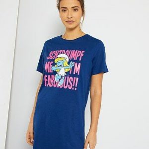 Chemise de nuit ‘Les Schtroumpfs’ bleu Schtroumpfs