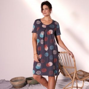 Chemise de nuit courte imprimée graphique | Isabella