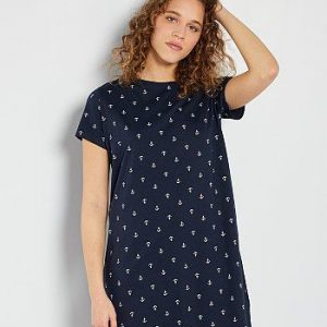 Chemise de nuit éco-conçue bleu Kiabi