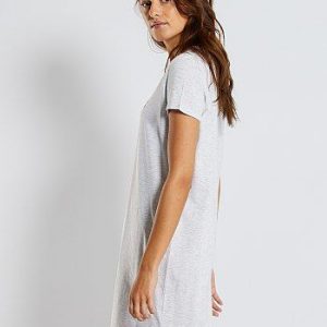 Chemise de nuit éco-conçue gris chiné Kiabi