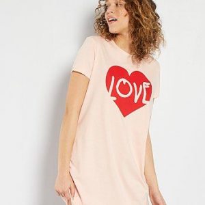 Chemise de nuit éco-conçue rose Kiabi