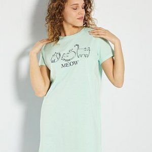 Chemise de nuit éco-conçue vert d’eau Kiabi