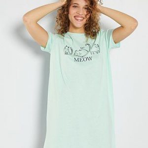 Chemise de nuit éco-conçue vert d'eau Kiabi