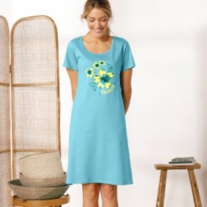 Chemise de nuit version courte – imprimé fleurs de Tiaré | Blancheporte