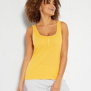 Débardeur homewear jaune crème Kiabi