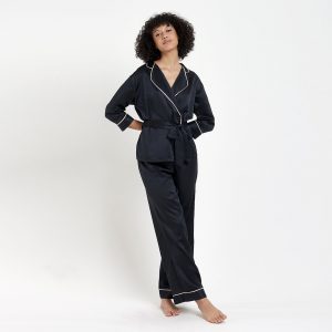 Ensemble Kimono et Pantalon Wren Noir Noir Bluebella