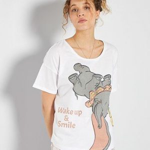 Ensemble pyjama court ‘Dumbo’ blanc/rose Dumbo