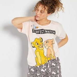 Ensemble pyjama court 'Roi Lion' rose/noir Disney