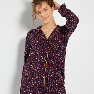 Ensemble pyjama court imprimé violet / rouge Kiabi
