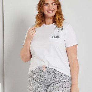 Ensemble pyjashort 'Les Minions' blanc/gris Minions