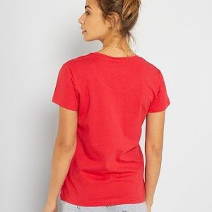 Ensemble tee-shirt + short ‘Un amour de maman’ rouge/gris Kiabi