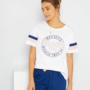 Ensemble tee-shirt + short ‘Wonder Woman’ blanc DC Comics