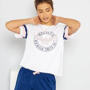Ensemble tee-shirt + short 'Wonder Woman' blanc DC Comics