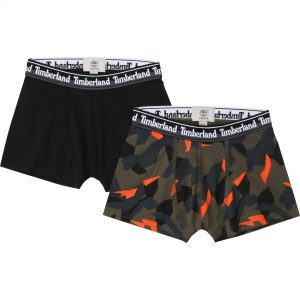 LOT DE 2 BOXERS TIMBERLAND ENFANT GARCON Vert