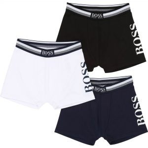 Lot de 3 boxers en jersey BOSS ENFANT GARCON Bleu