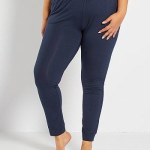 Pantalon fluide bleu marine Kiabi