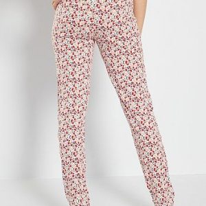 Pantalon jersey imprimé blanc / rouge Kiabi